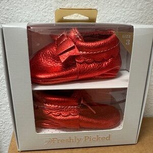 Freshly Picked Shiny Red Moccasins